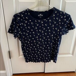 Hollister Dark Blue Floral Top